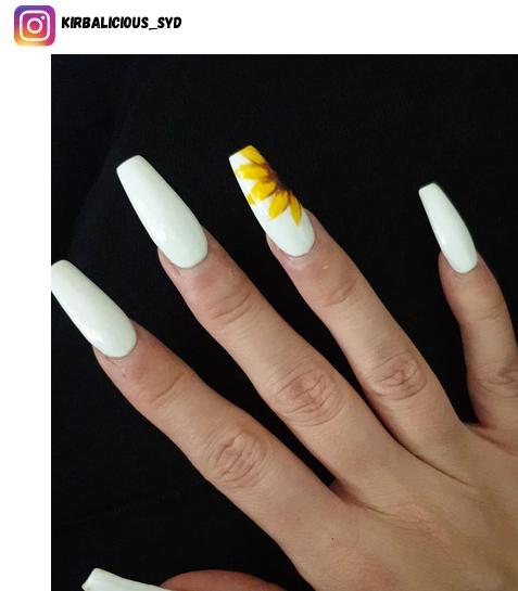 sunflower nail design