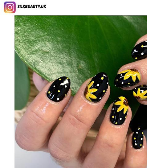 sunflower nail polish design