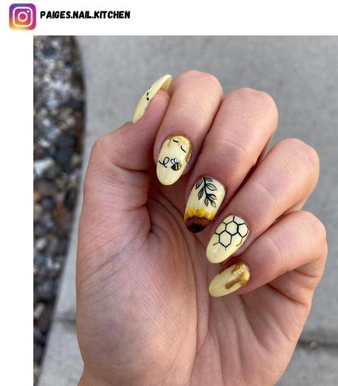 sunflower nail design