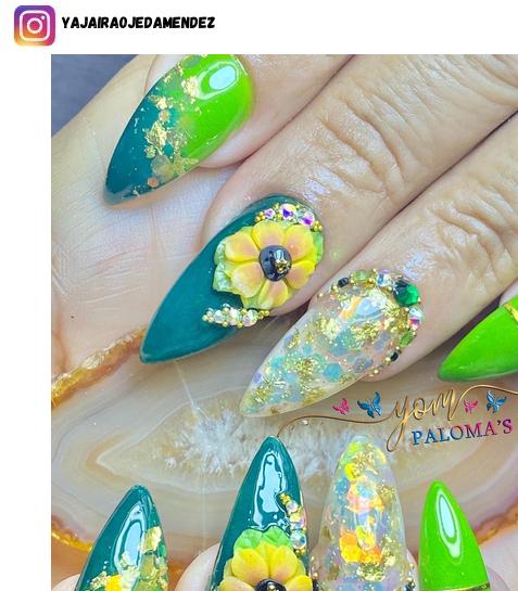 sunflower nail design ideas