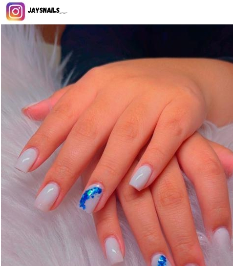 white and blue nail design ideas