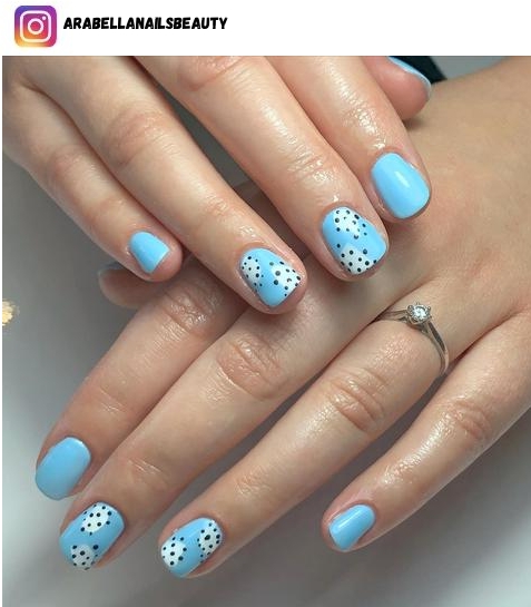 white and blue nail design ideas
