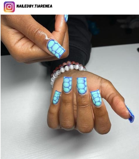 acrylic blue nails