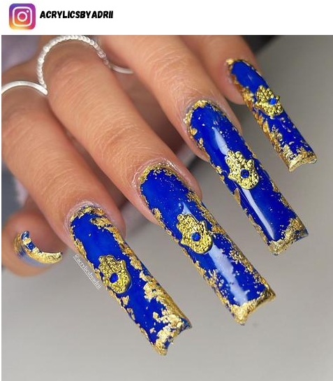 acrylic blue nail art
