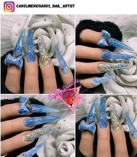 acrylic blue nail design ideas