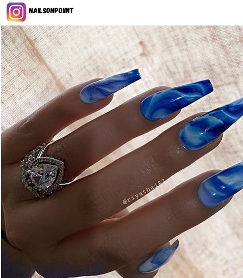 acrylic blue nail designs