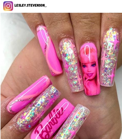 barbie nail art