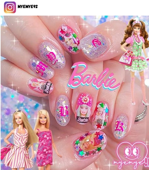 barbie nail design ideas