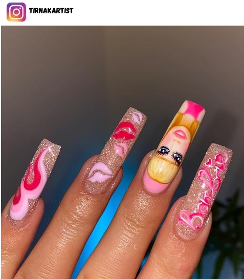 barbie nail design ideas