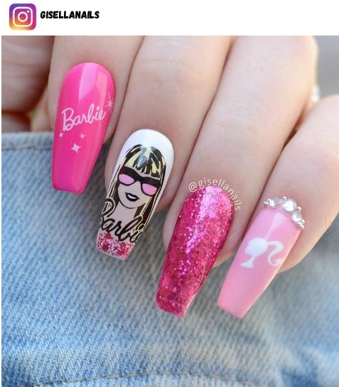 barbie nail design