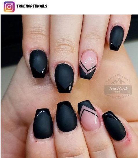 black matte nail art