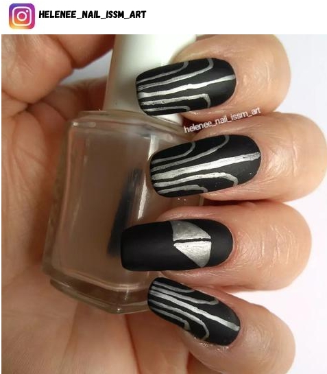 black matte nail polish design