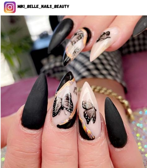black matte nail polish design