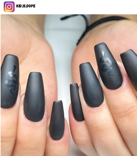 black matte nail design
