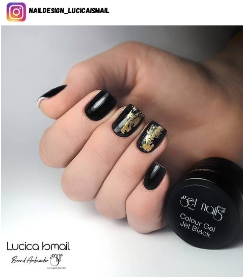 black square nail design