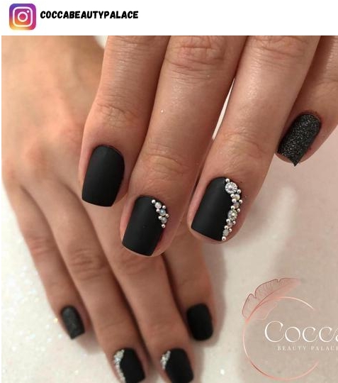 black square nail design