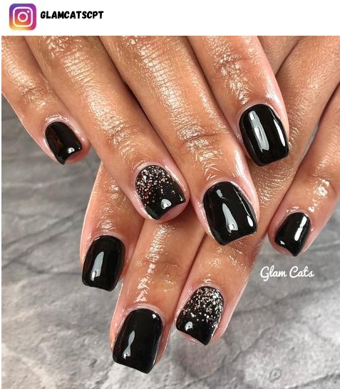 black square nail polish design