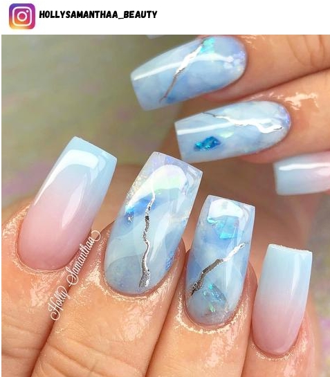 blue ombre nail art