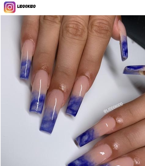 blue ombre nail polish design