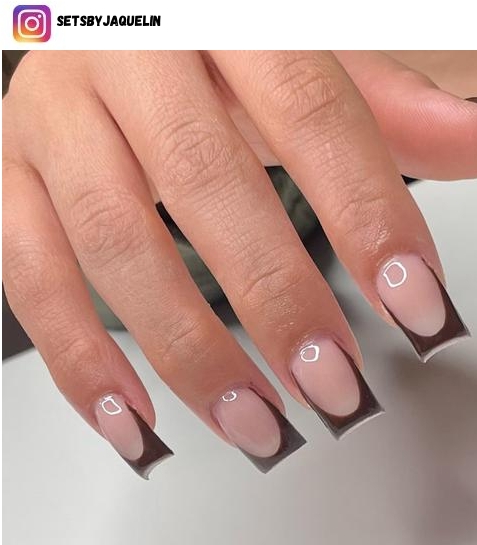 brown nail polish design
