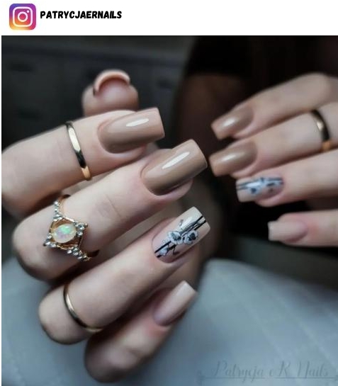brown nail design ideas