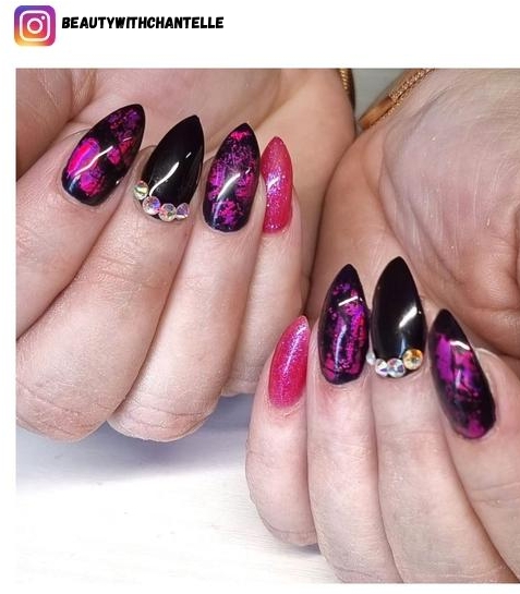 54+ Classy Pink and Black Nails for 2023 - Nerd About Town