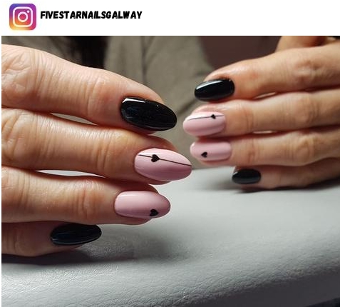 classy pink and black nail design