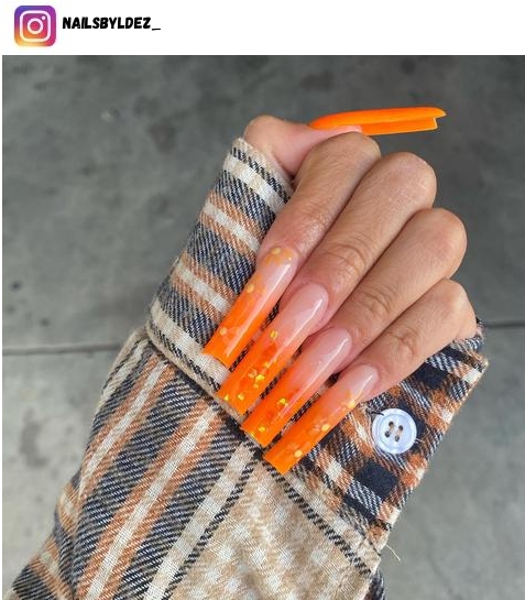 coffin orange nails