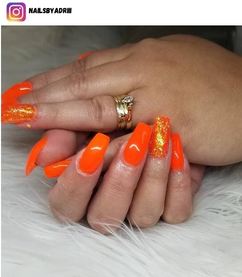 coffin orange nails