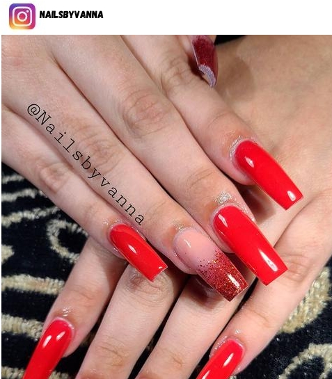 coffin red nail designs