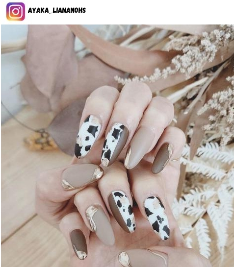 cow nail polish design