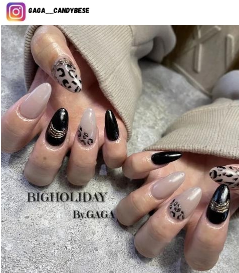edgy black nail polish design