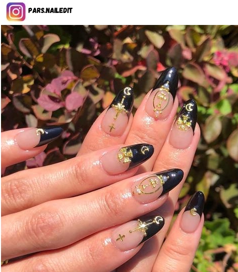 edgy black nail designs