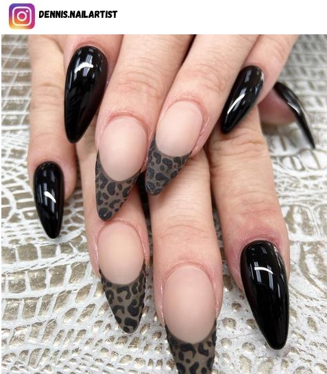 edgy black nails