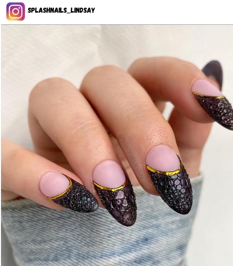 edgy black nail art