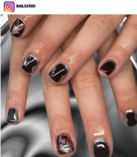 edgy black nail designs