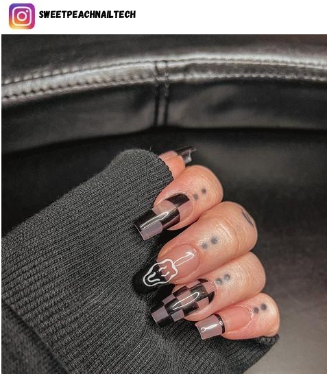 edgy black nail design ideas