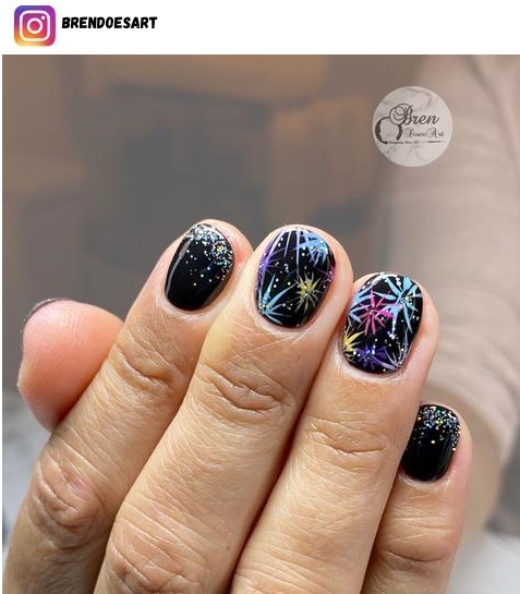 firework nail polish design
