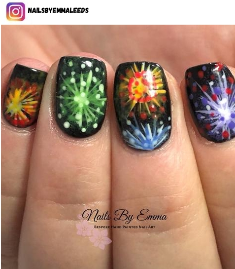 firework nail polish design