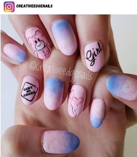 gender reveal nail designs