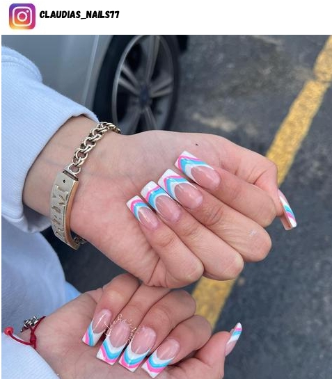 gender reveal nail design