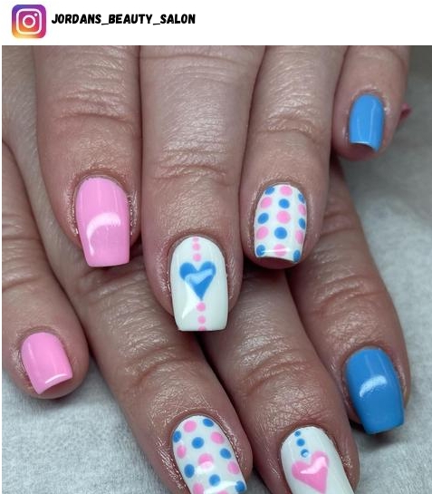 gender reveal nail art