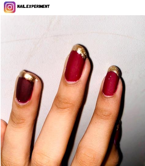 gold french tip nails