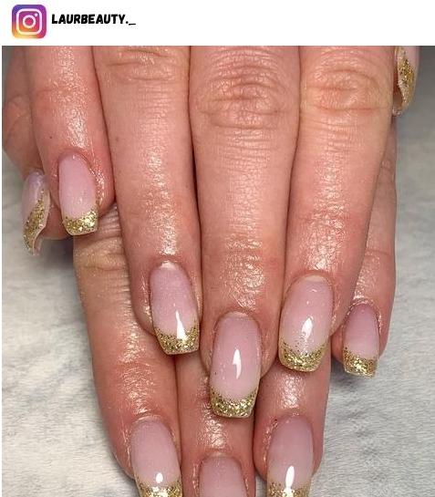 gold french tip nails