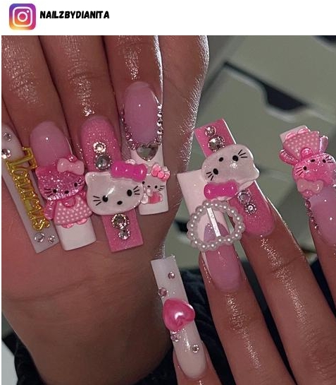 hello kitty nail art