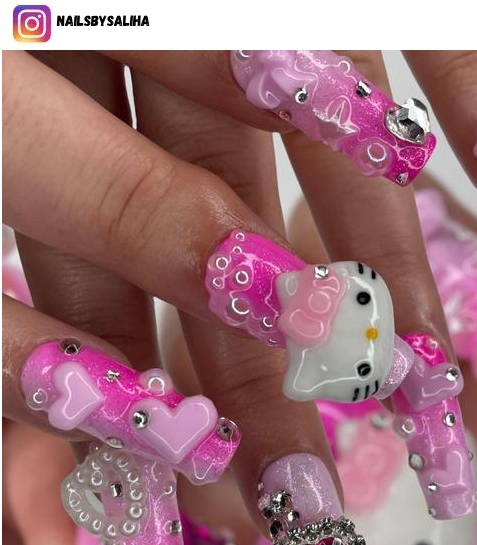 hello kitty nail polish design