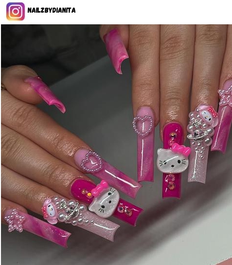 hello kitty nail design