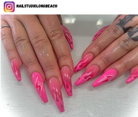 hot pink nail designs