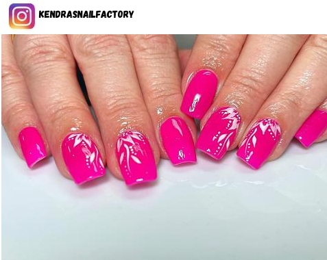 hot pink nail art