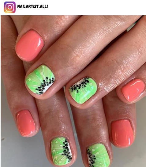 kiwi nail polish design